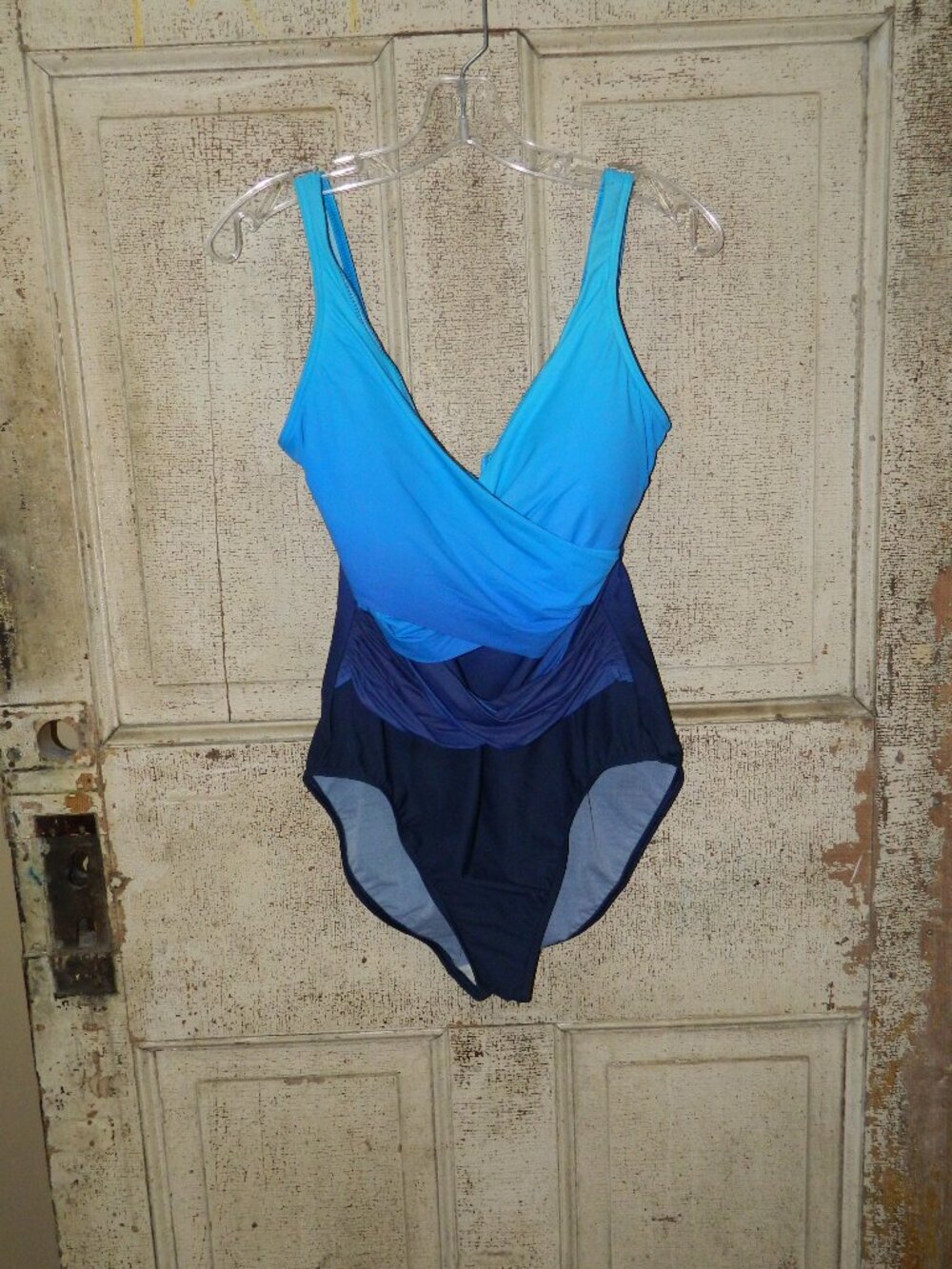 Lands End Tummy Control Ombre Swimsuit Sz 14 (HH-28)